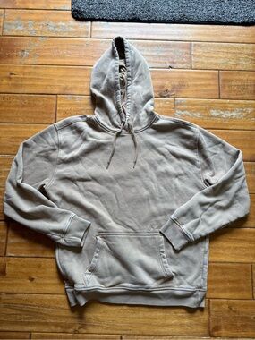 Hollister Beige Pullover Hoodie - Neutral Tan Tone Lived in Size Large Relaxed